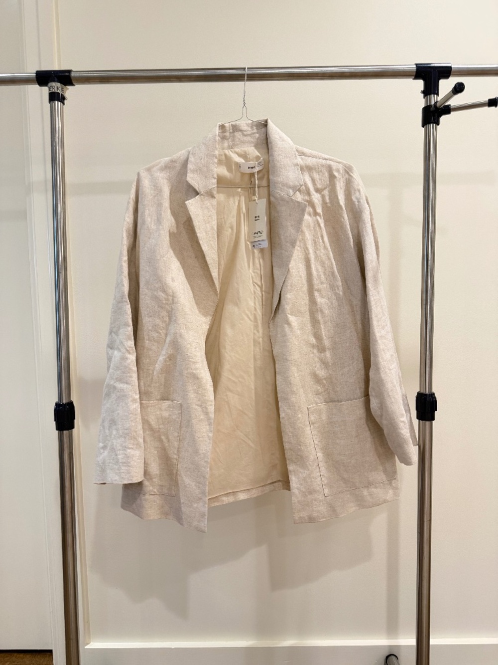 New Mango Cream Linen Blazer